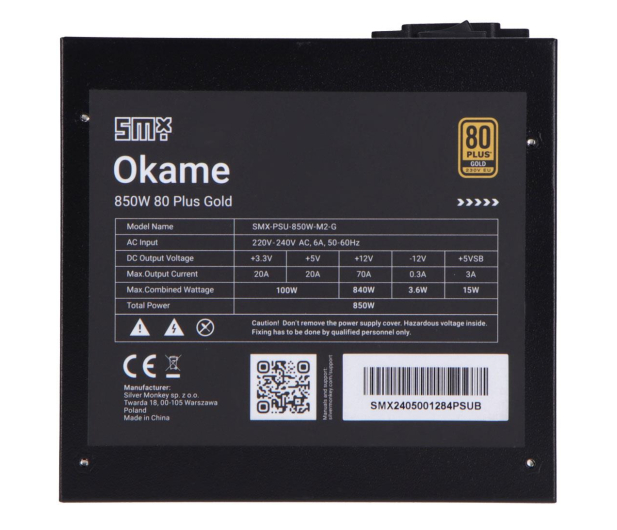 SMX Outlet Okame M2 850W 80 Plus Gold EU - 1563076 - zdjęcie 7